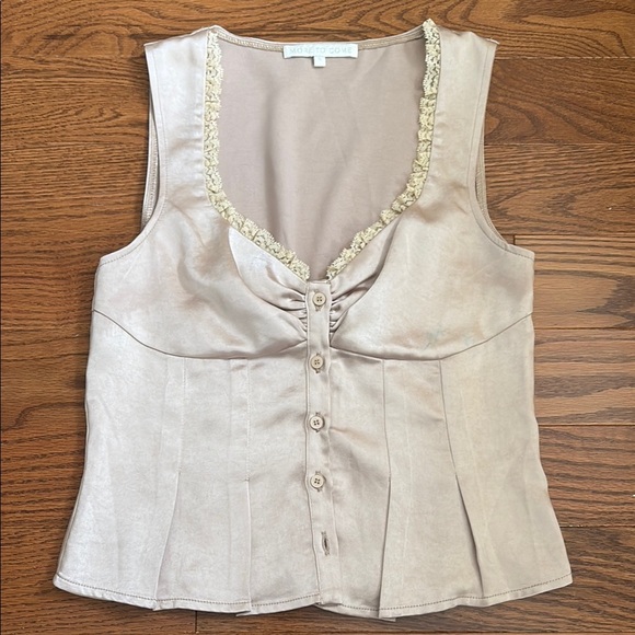 Light Pink Satin Bustier Top REVOLVE - Picture 2 of 4
